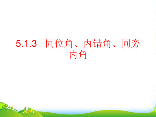 人教版七年级数学下册第五章《 同位角、内错角、同旁内角》公开课课件1