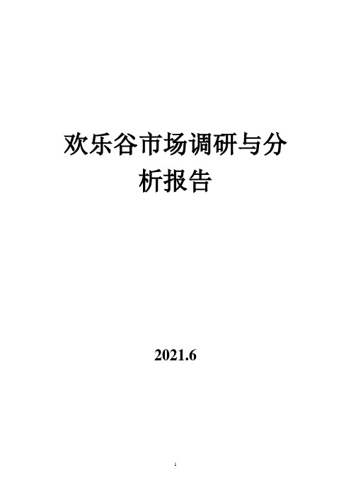 欢乐谷市场调研与分析报告