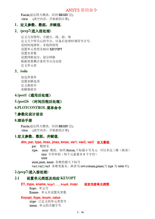 ANSYS命令流使用方法(中文)修改