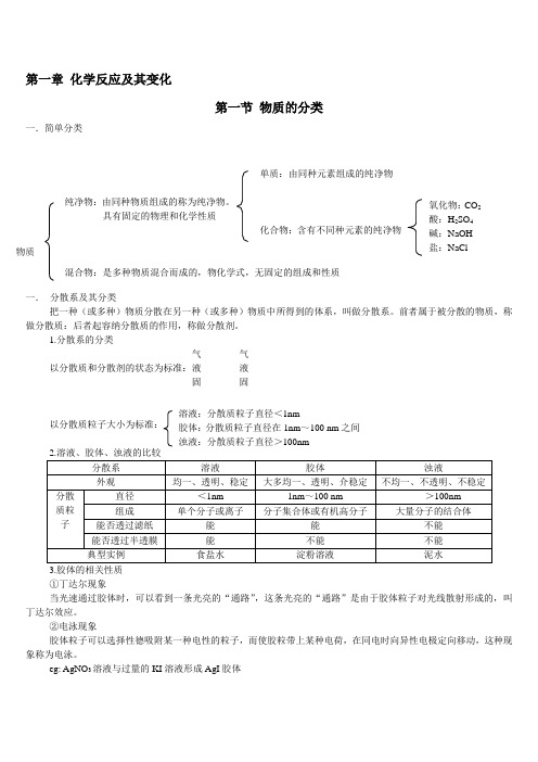 高中化学必修一 第一章