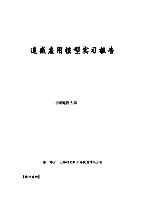 遥感模型实习报告