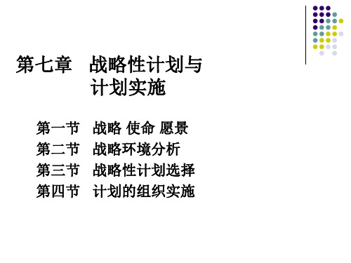 管理学课件战略性计划与