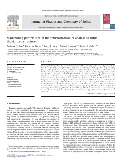 Maintaining particle size in the transformation of anatase to rutile titania nanostructures