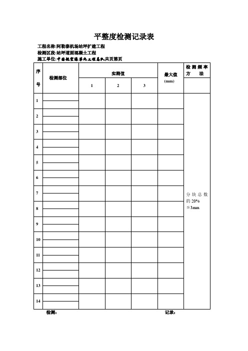 平整度检测记录表