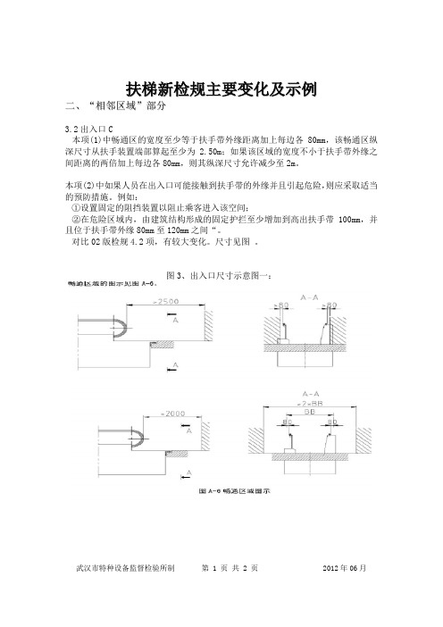 扶梯新检规出入口尺寸及防护要求与示例