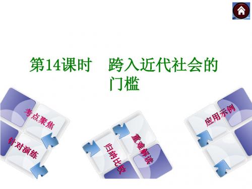 【中考复习方案 北师大版】2014届中考历史复习方案课件：第14课时 跨入近代社会的门槛