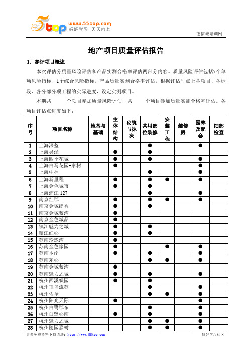 地产项目质量评估报告