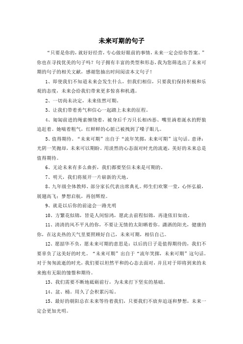 未来可期的句子