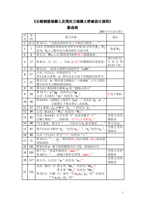 新公路桥规勘误表