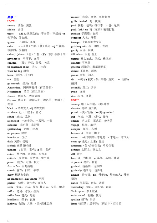 人教版高中英语全部单词(必修1至选修8)