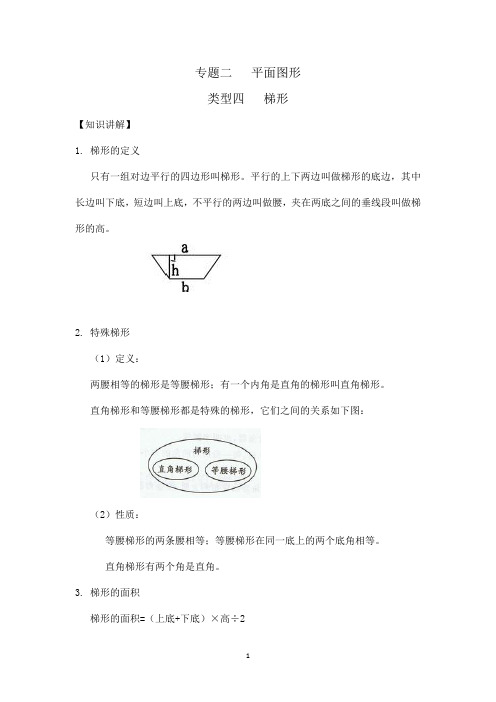 小学数学几何知识点精讲：梯形