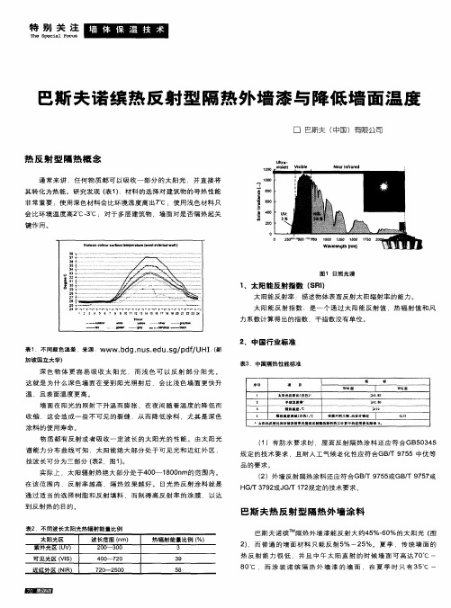 巴斯夫诺缤热反射型隔热外墙漆与降低墙面温度