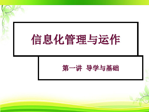 信息化管理与运作  ppt课件