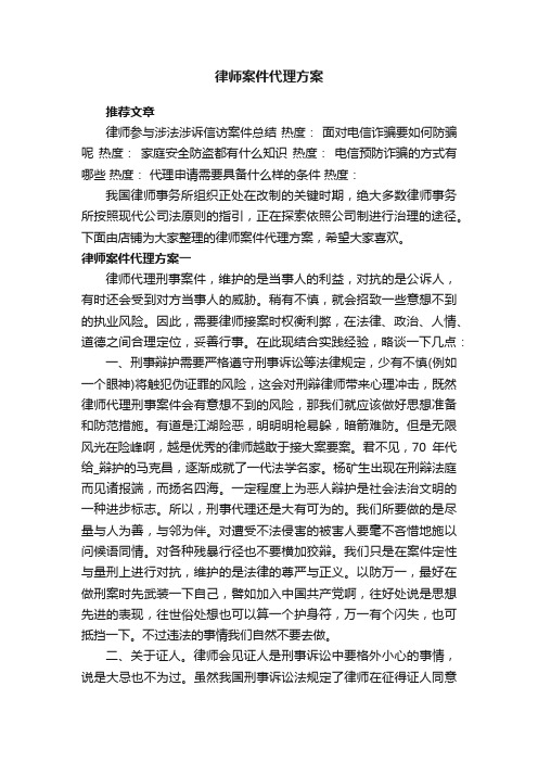 律师案件代理方案