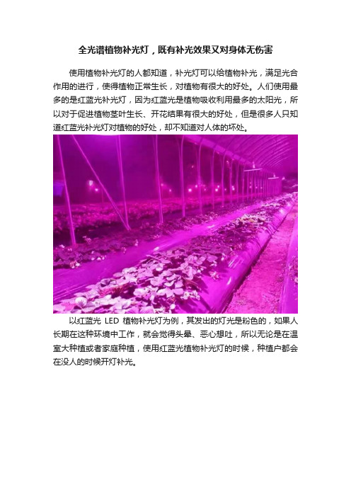 全光谱植物补光灯，既有补光效果又对身体无伤害