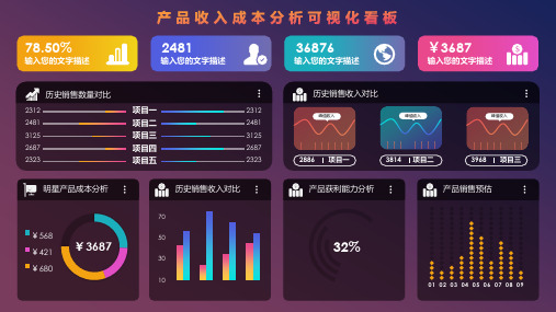 产品收入成本分析可视化看板PPT