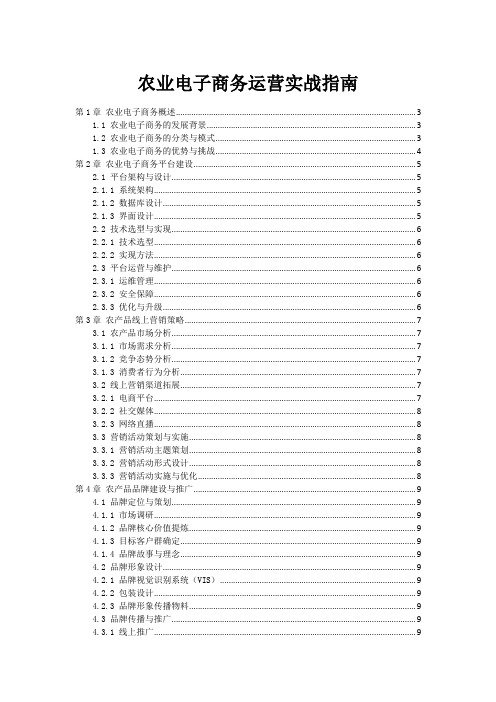 农业电子商务运营实战指南