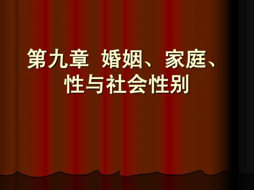 婚姻、家庭与社会11