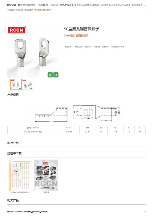 SC型腰孔铜管裸端子-RCCN