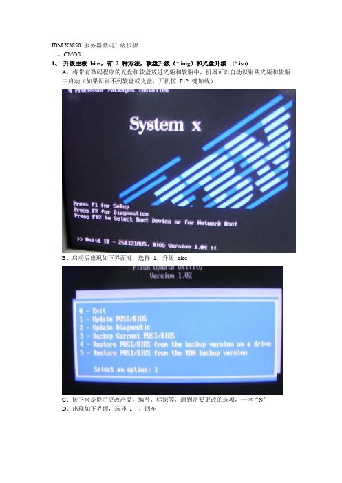 IBM X3850 服务器微码升级步骤