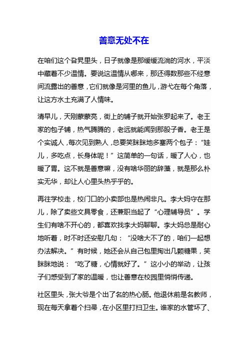 善意无处不在作文800字