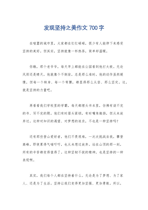 发现坚持之美作文700字