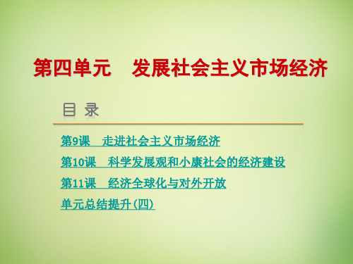 【2018高考政治复习课件】第四单元 发展社会主义市场经济课件 新人教版