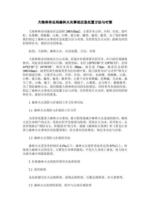 大海林林业局森林火灾事故应急处置方法与对策