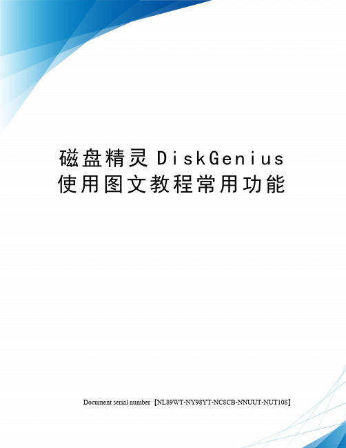 磁盘精灵DiskGenius使用图文教程常用功能完整版