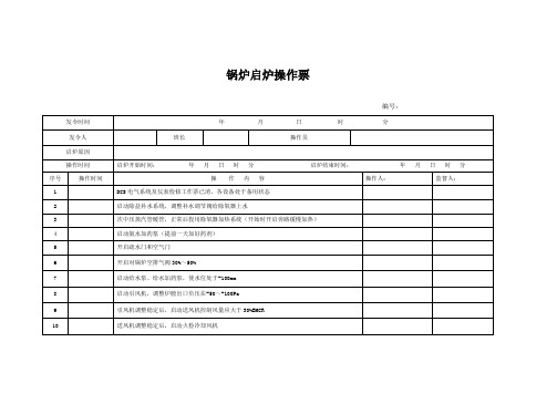 锅炉DCS启炉操作票