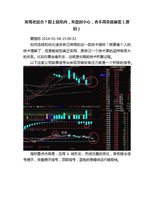 发现老鼠仓？跟上就吃肉，变盘时小心，舍不得卖就被套（源码）