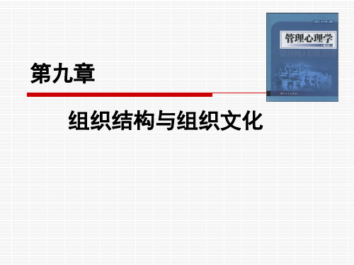 管理心理学(广东金融学院)第九章组织结构与组织文化