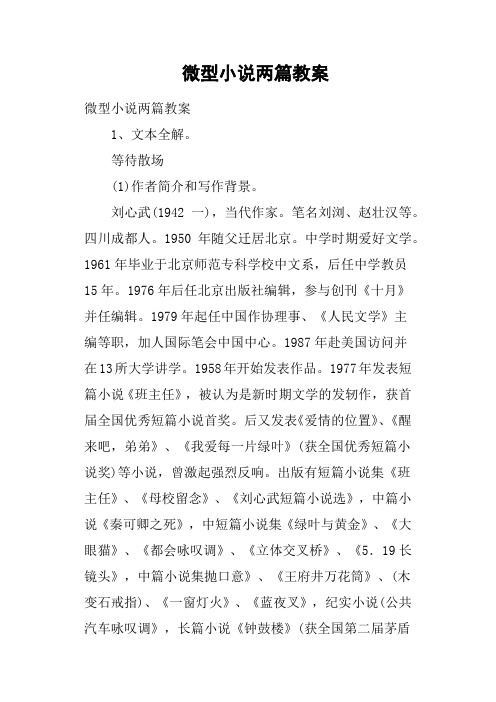 微型小说两篇教案