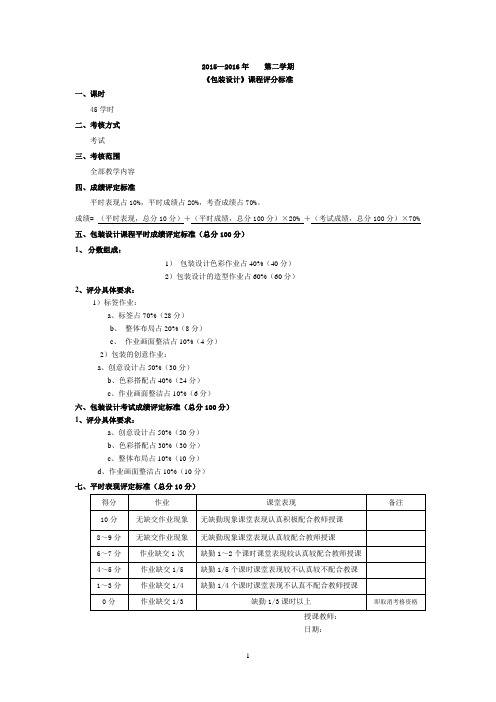 包装设计评分标准