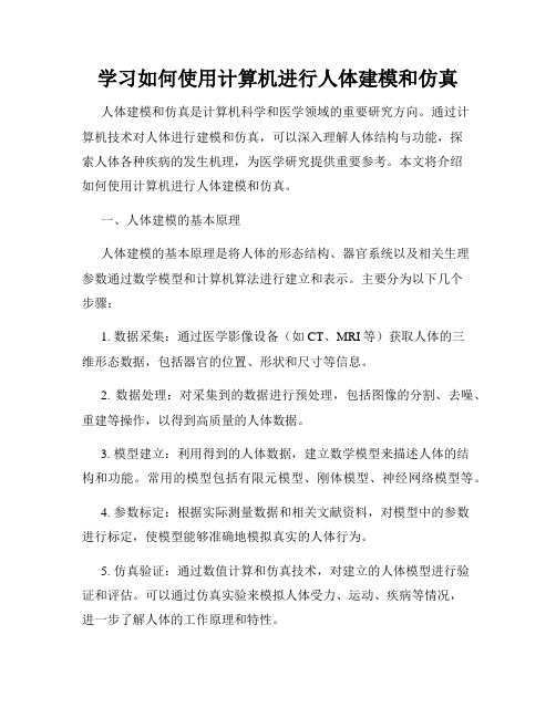 学习如何使用计算机进行人体建模和仿真