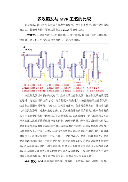 三效蒸发与MVR工艺的比较