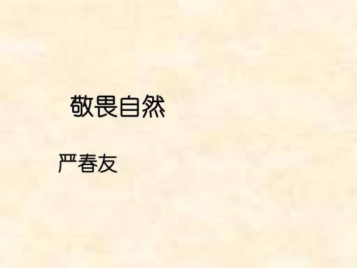 八年级下学期语文人教版课件PPT11《敬畏自然》2