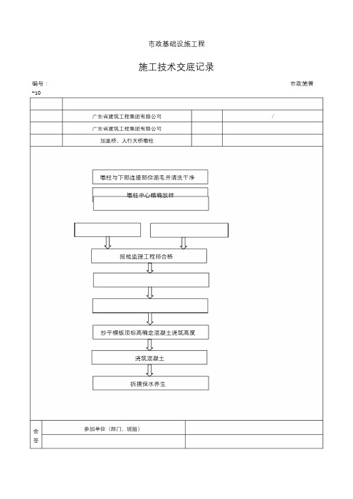 桥梁墩柱施工技术交底记录