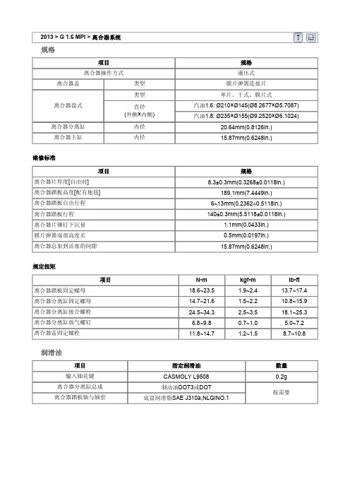 2013现代朗动全车维修手册06离合器系统