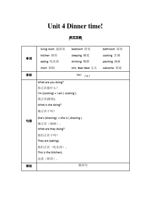 小学英语精讲精析 Dinner time.