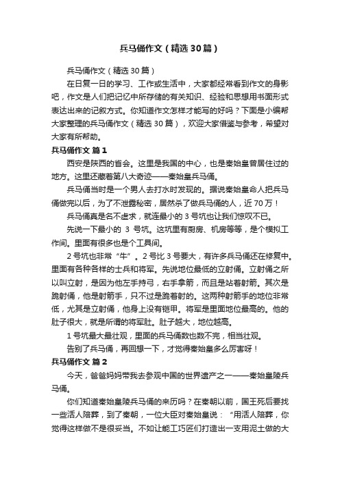 兵马俑作文(精选30篇)
