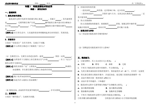 专题1课题2腐乳的制作