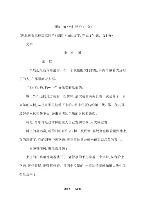 高考语文二轮总复习 课后习题 专题2 小说阅读 突破练10 小说中的非常规化命题