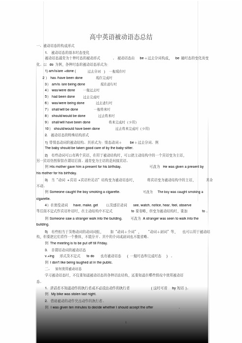 高中英语被动语态讲解与练习(含答案)