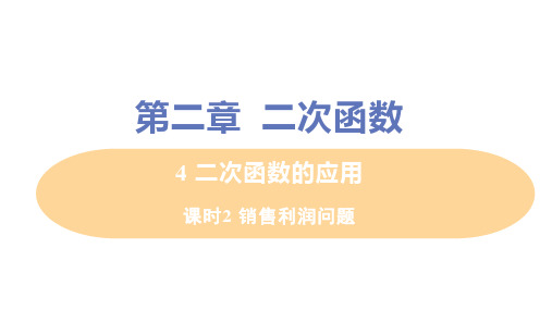 北师大版九年级下册数学第二章 课时2 销售利润问题 教学课件