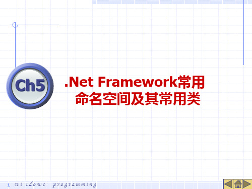 ch5NET Framework常用命名空间及其常用类精品PPT课件