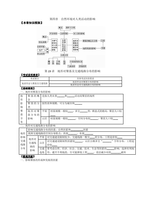 高中地理自然环境对人类活动的影响
