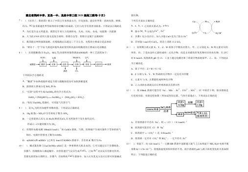 湖北省荆州中学、宜昌一中、龙泉中学三校2020届高三联考理科综合化学试题