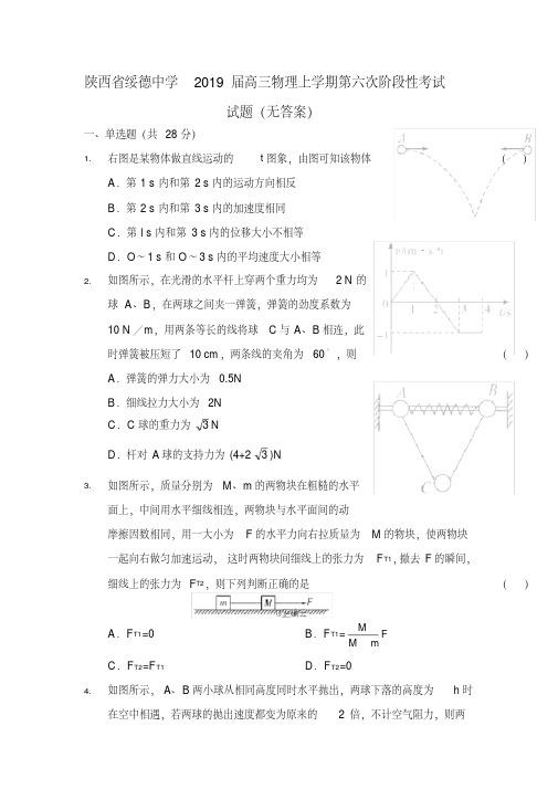 陕西省绥德中学届高三物理上学期第六次阶段性考试试题无答案.doc