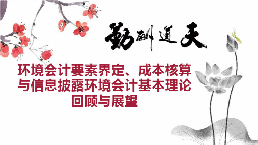 环境会计要素界定、成本核算与信息披露环境会计基本理论回顾与展望